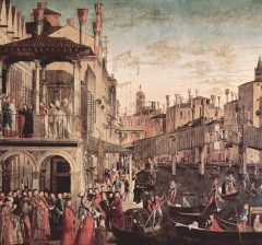 Средневековая Венеция на картине Карпаччо «Чудо с реликвией Святого Креста», которую датируют 1494 годом.
